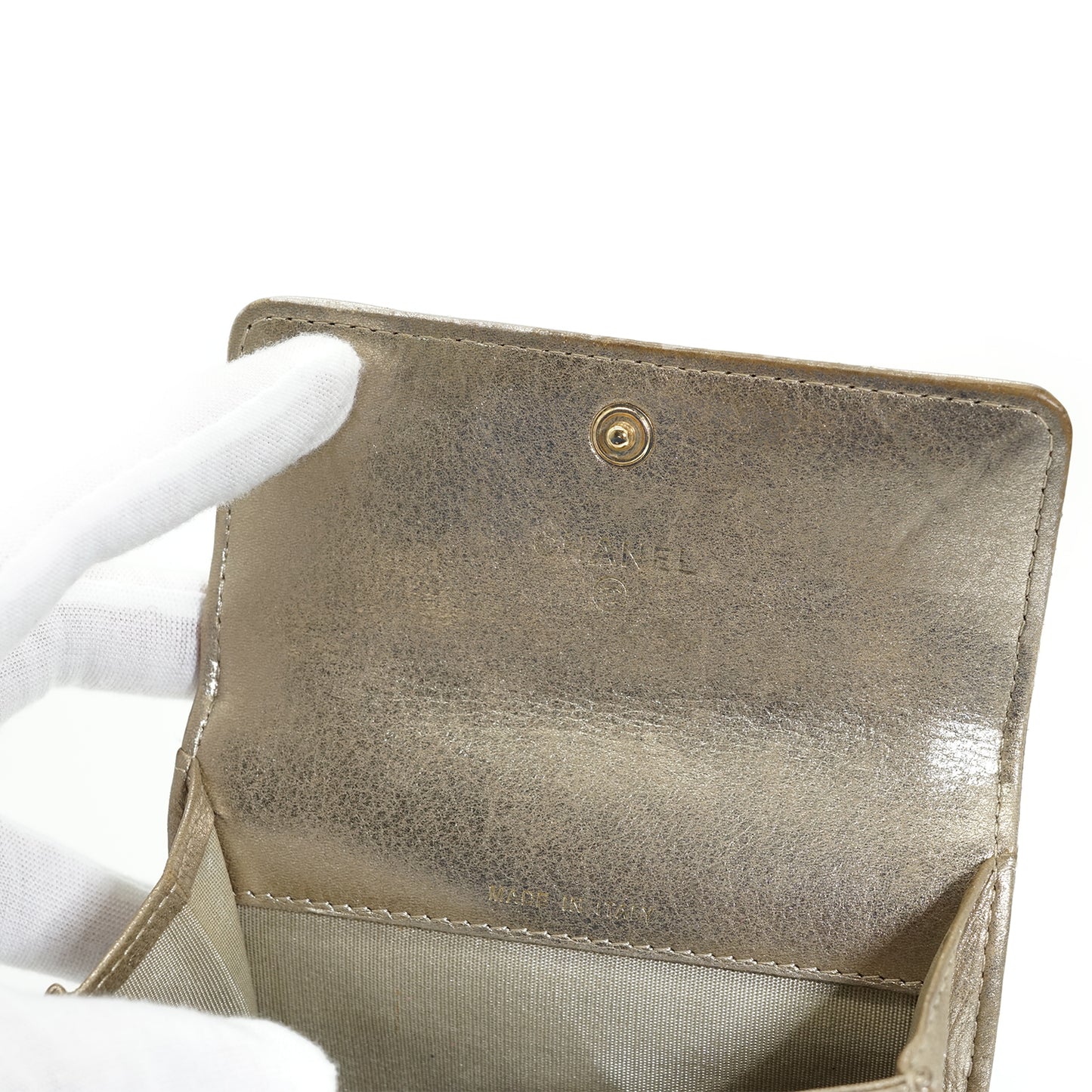 CC Metallic Gold Compact Flap Wallet