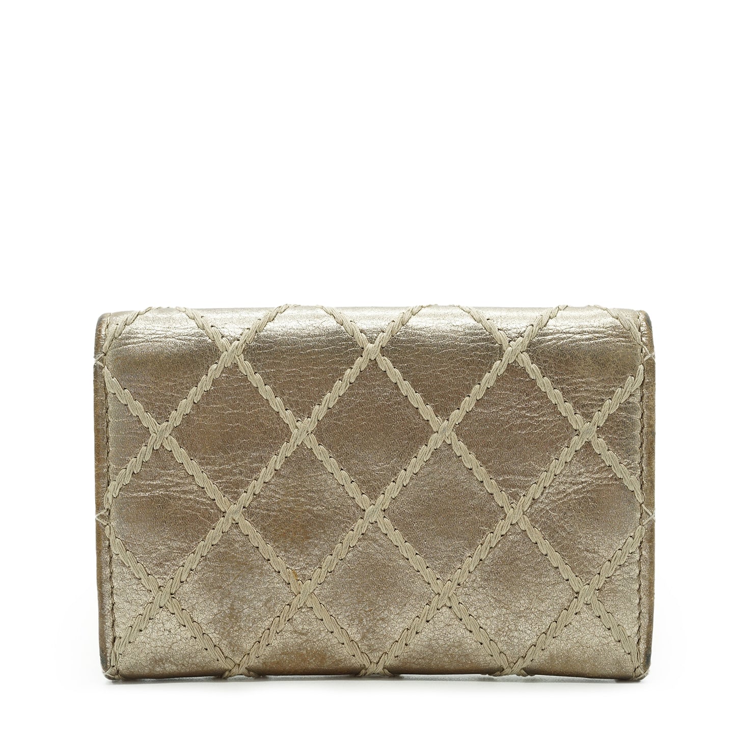 CC Metallic Gold Compact Flap Wallet