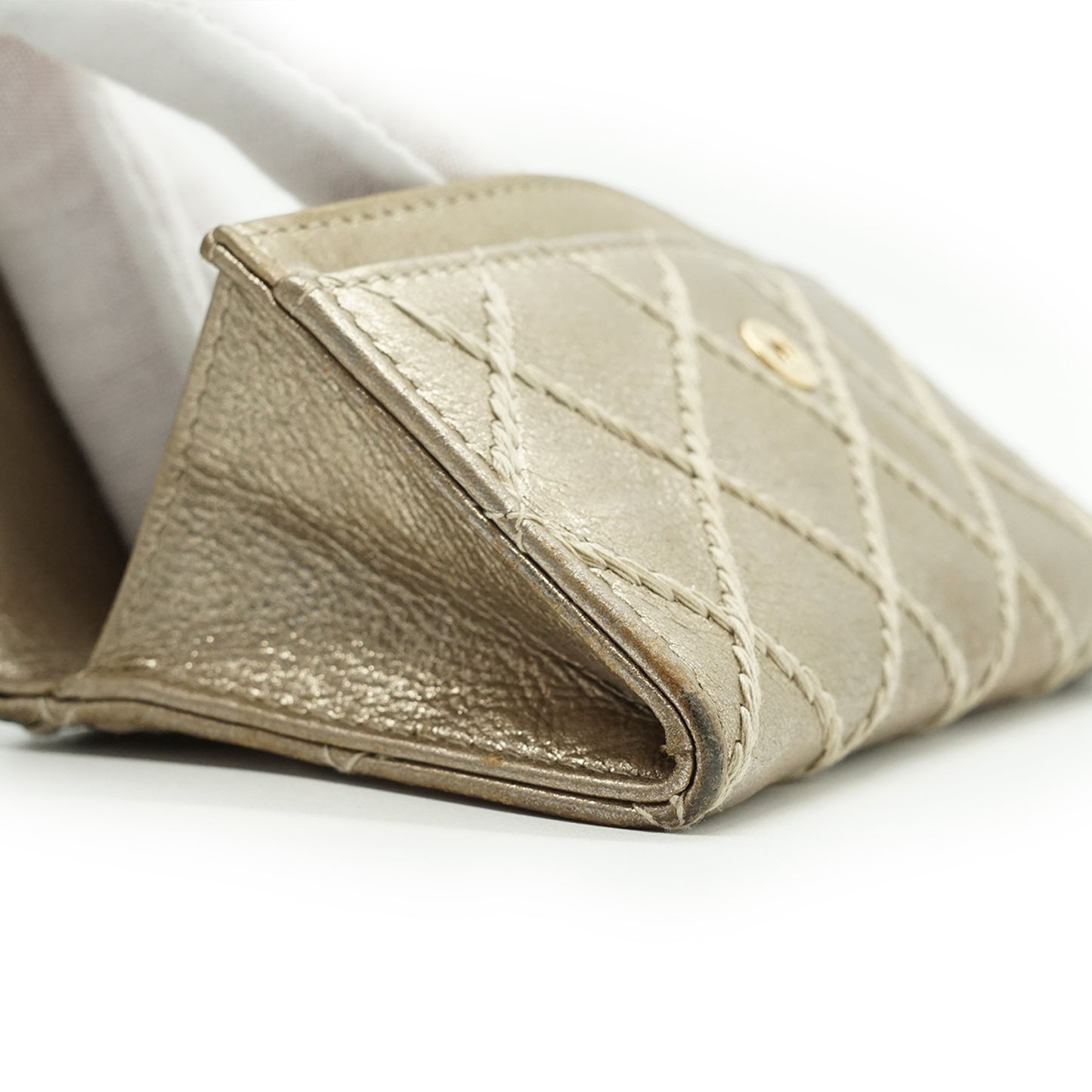 CC Metallic Gold Compact Flap Wallet