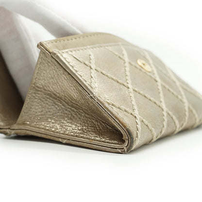 CC Metallic Gold Compact Flap Wallet