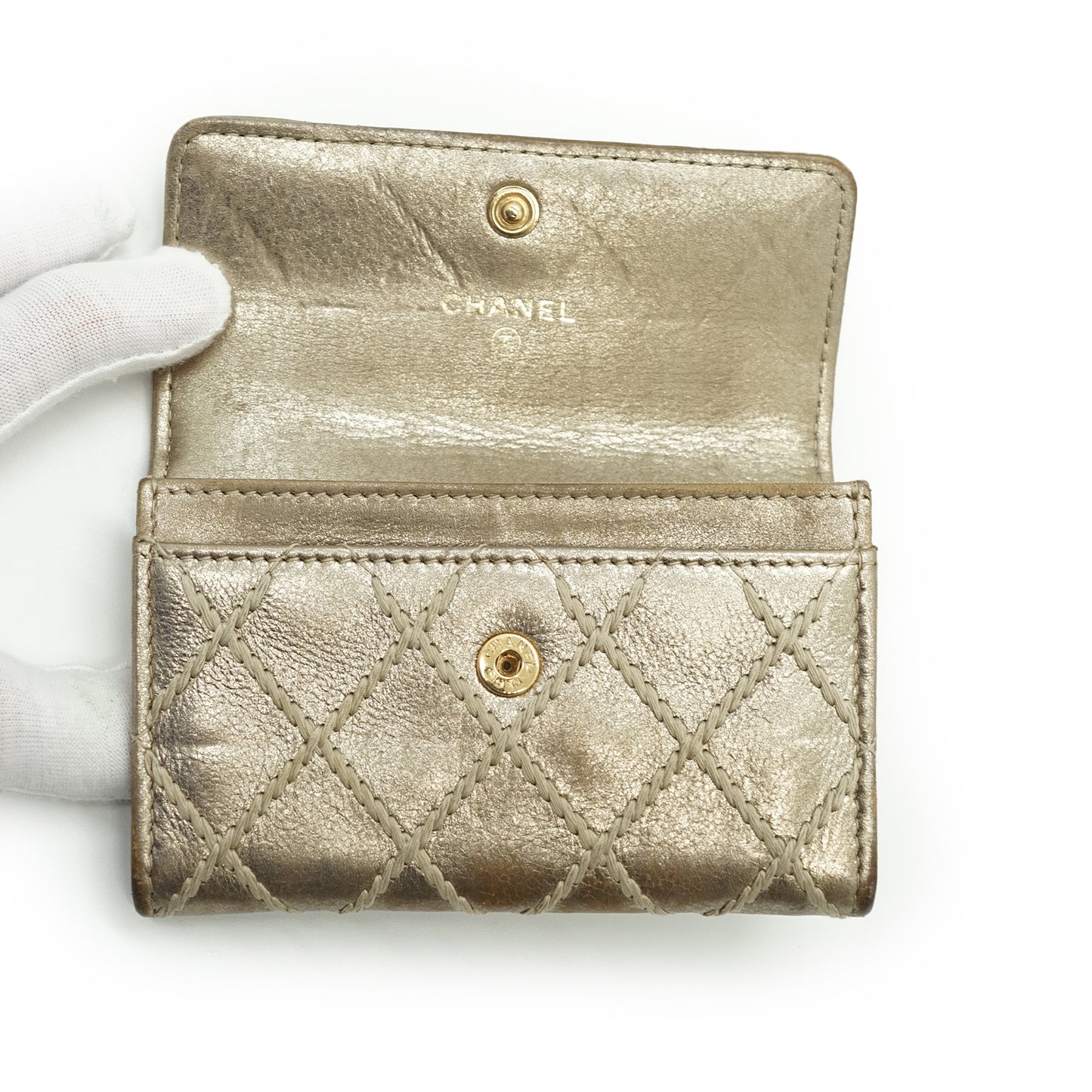 CC Metallic Gold Compact Flap Wallet