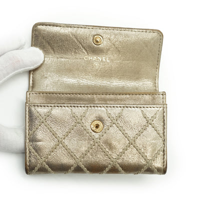 CC Metallic Gold Compact Flap Wallet