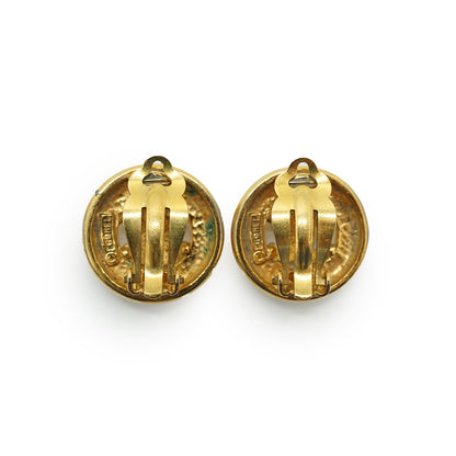 CC Cut-out Round Clip-on Earrings GP