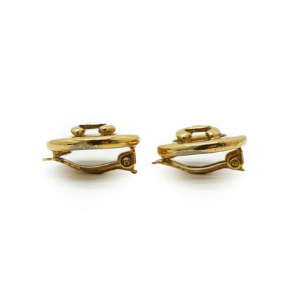 CC Cut-out Round Clip-on Earrings GP