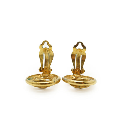 CC Cut-out Round Clip-on Earrings GP