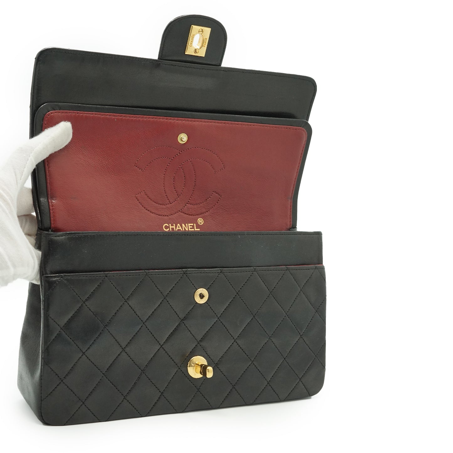 Double Flap Matelasse 25 Lambskin Chain Shoulder Bag