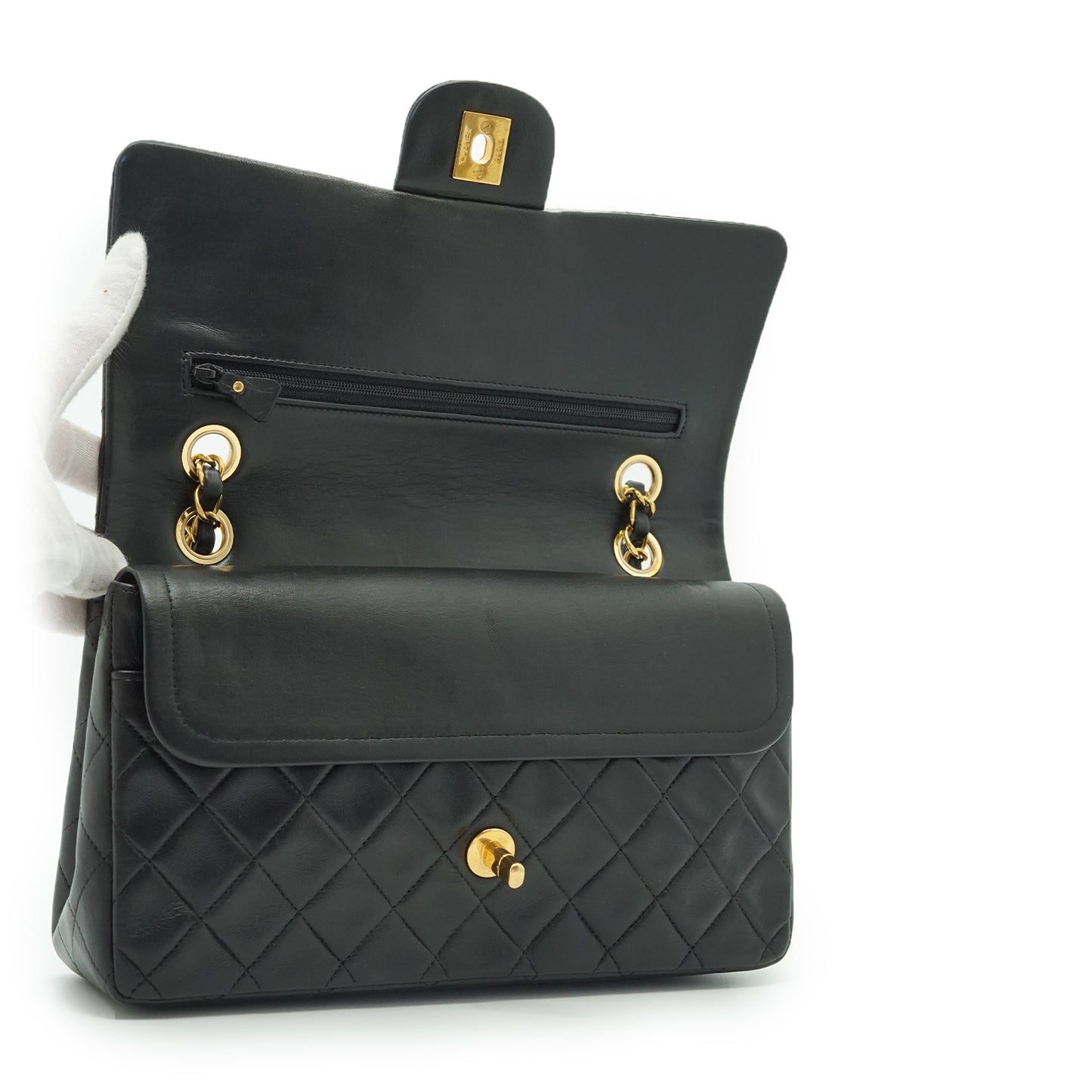 Double Flap Matelasse 25 Lambskin Chain Shoulder Bag