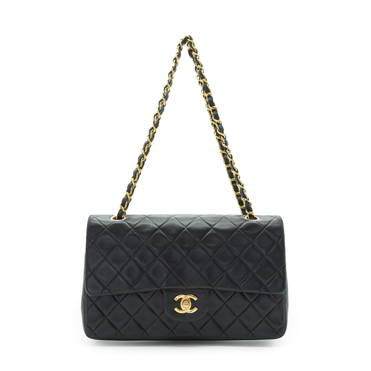 Double Flap Matelasse 25 Lambskin Chain Shoulder Bag