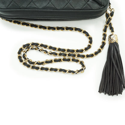 Vintage Matelasse Lambskin CC Triangle Pocket Tassel Chain Shoulder Camera Bag
