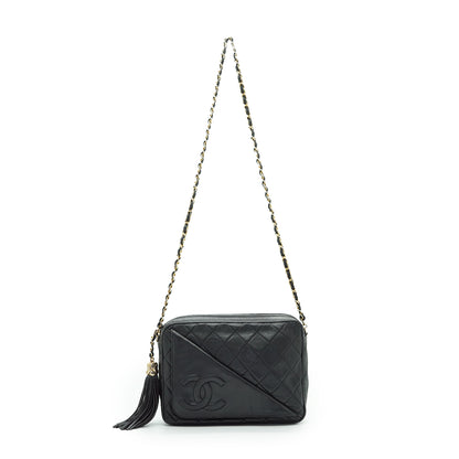 Vintage Matelasse Lambskin CC Triangle Pocket Tassel Chain Shoulder Camera Bag