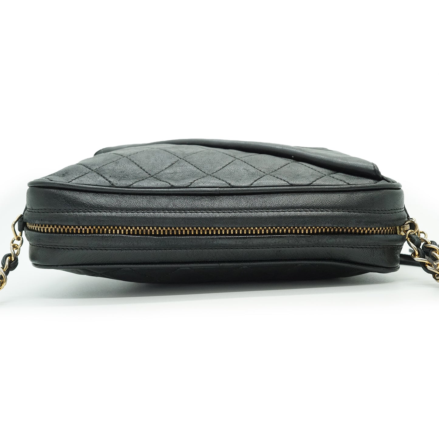Vintage Matelasse Lambskin CC Triangle Pocket Tassel Chain Shoulder Camera Bag