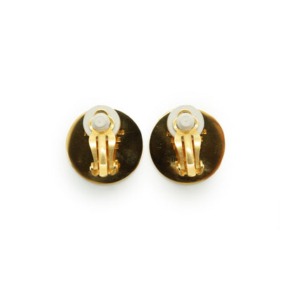 Vintage Hermes Paris Bijouterie Fantaisie Round Clip-on Earrings
