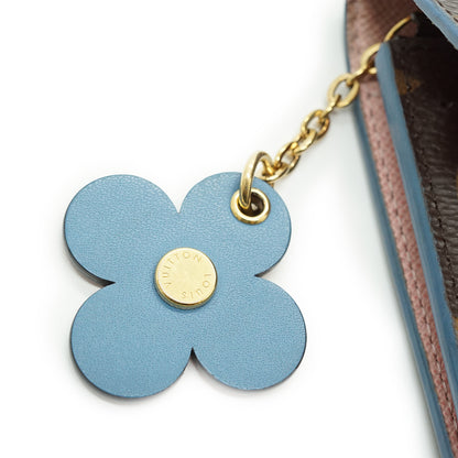 Monogram Portefeuille Emilie Blue Jean Pink Flower Charm