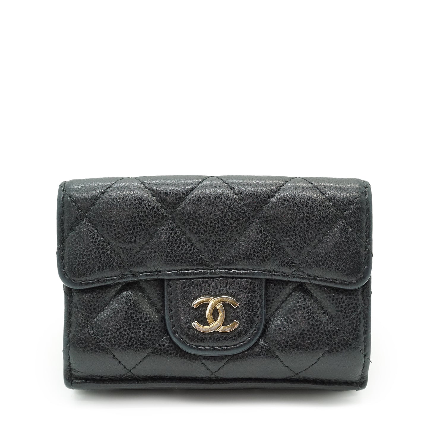Caviar Matelasse Timeless Classique Compact Trifold Wallet