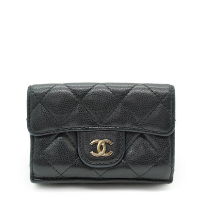 Caviar Matelasse Timeless Classique Compact Trifold Wallet