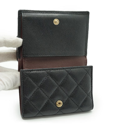 Caviar Matelasse Timeless Classique Compact Trifold Wallet
