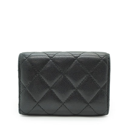 Caviar Matelasse Timeless Classique Compact Trifold Wallet