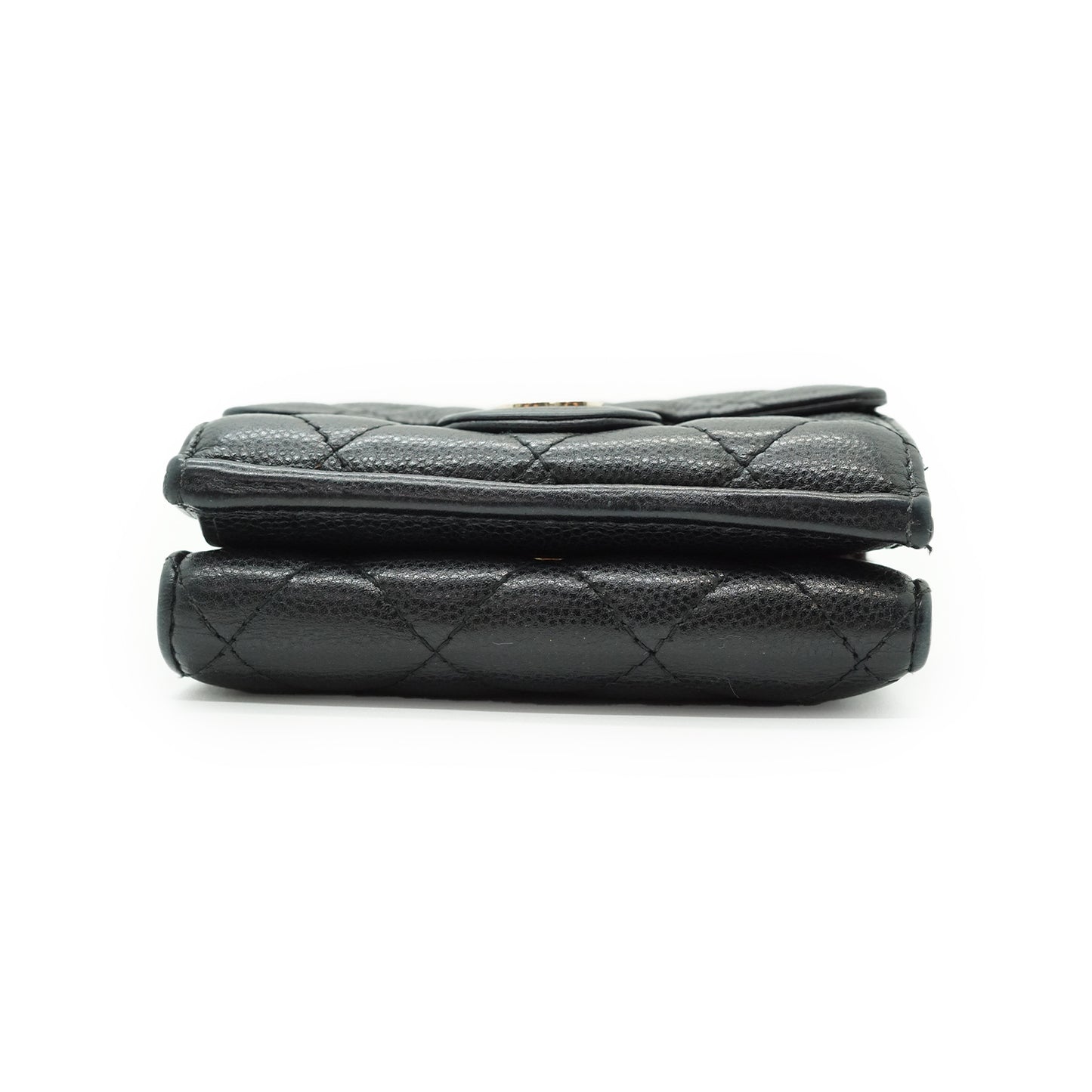 Caviar Matelasse Timeless Classique Compact Trifold Wallet