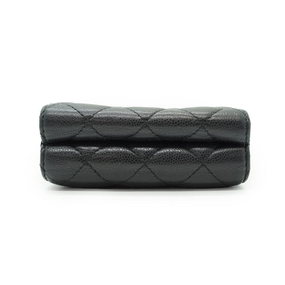 Caviar Matelasse Timeless Classique Compact Trifold Wallet