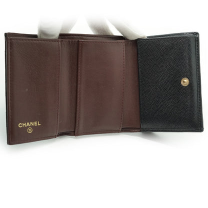 Caviar Matelasse Timeless Classique Compact Trifold Wallet