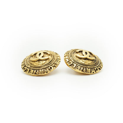 CC Logo Round Clip-on Earrings