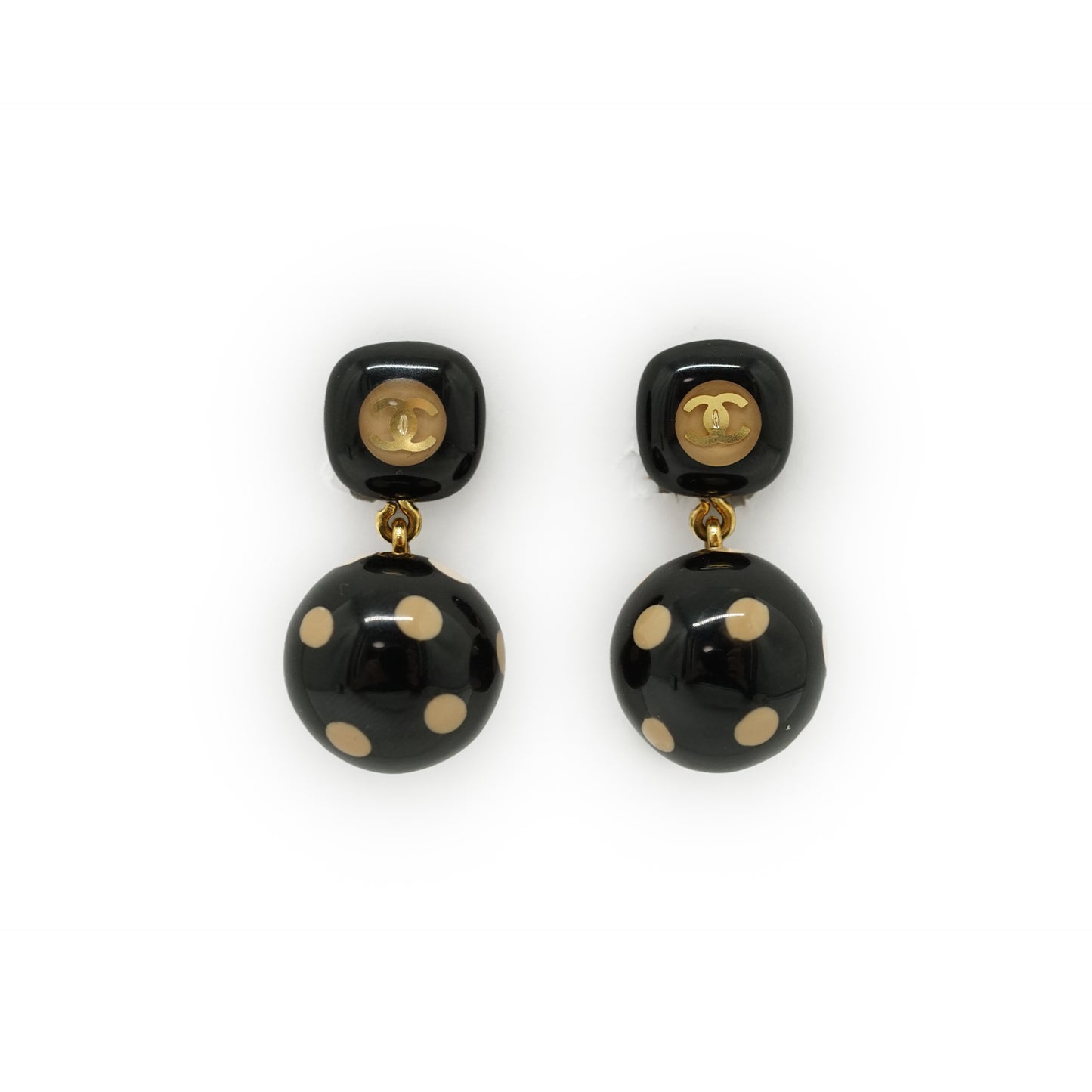 CC Polka Dot Drop Clip-on Earrings