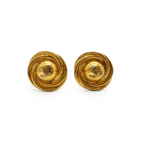 CC Twisted Round Clip-on Earrings GP