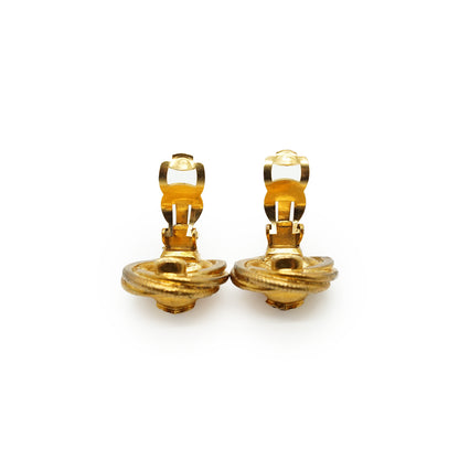 CC Twisted Round Clip-on Earrings GP