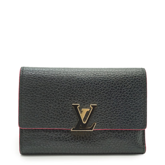 Capucines Bicolor Taurillon Compact Wallet