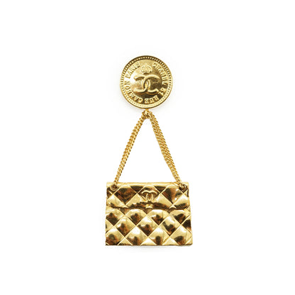 31 Rue Cambon Paris Matelasse Classic Bag Pendant Brooch