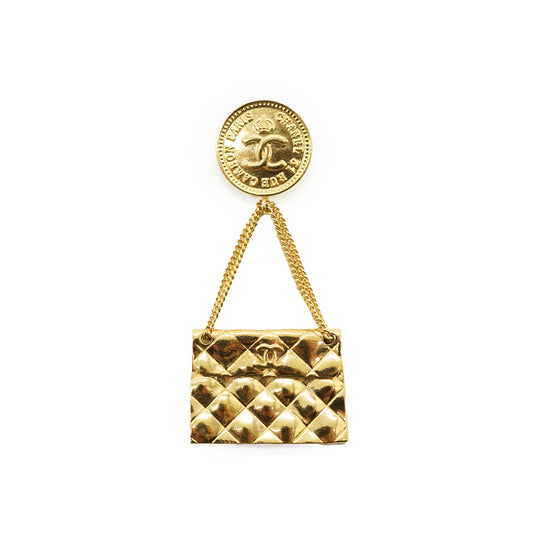 31 Rue Cambon Paris Matelasse Classic Bag Pendant Brooch