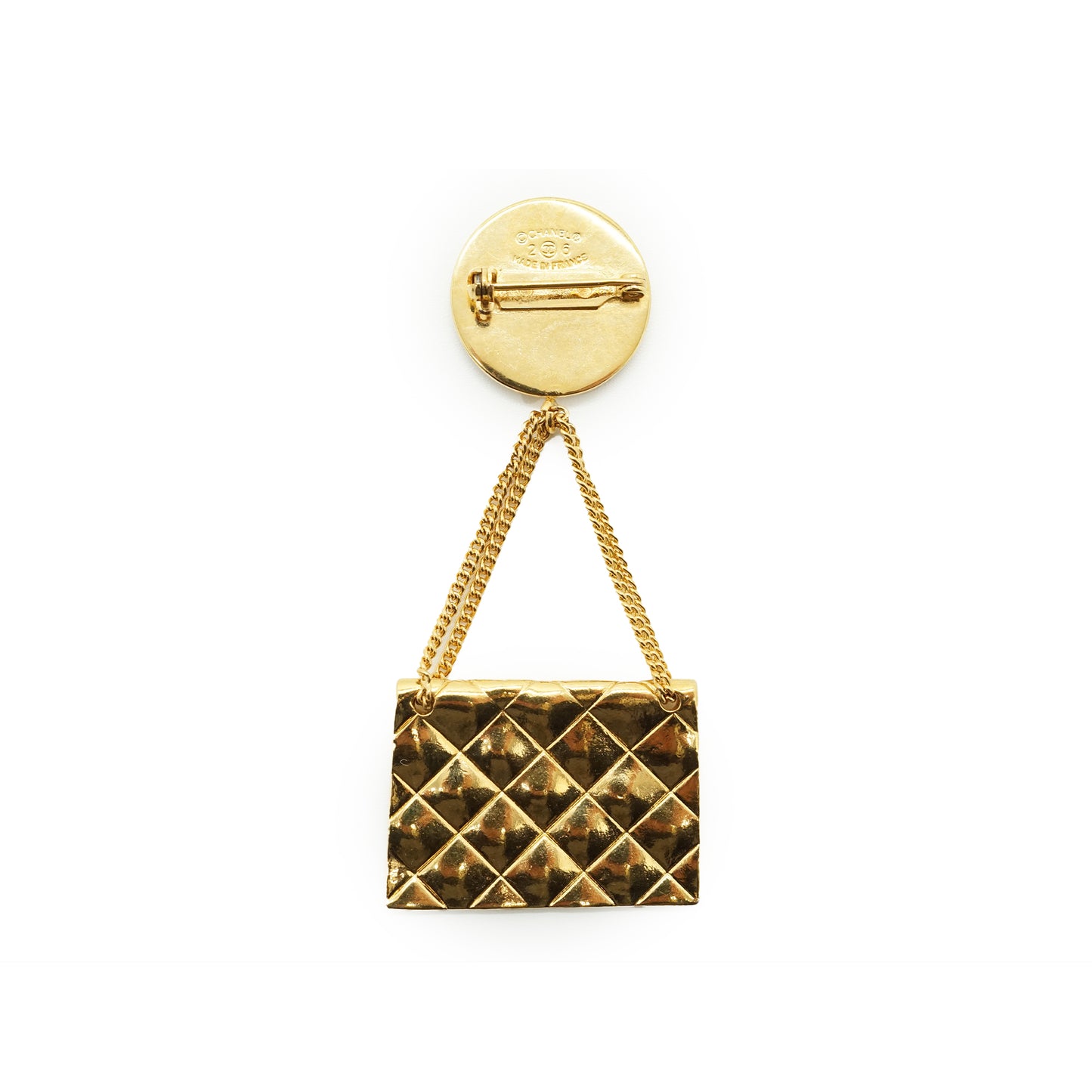 31 Rue Cambon Paris Matelasse Classic Bag Pendant Brooch