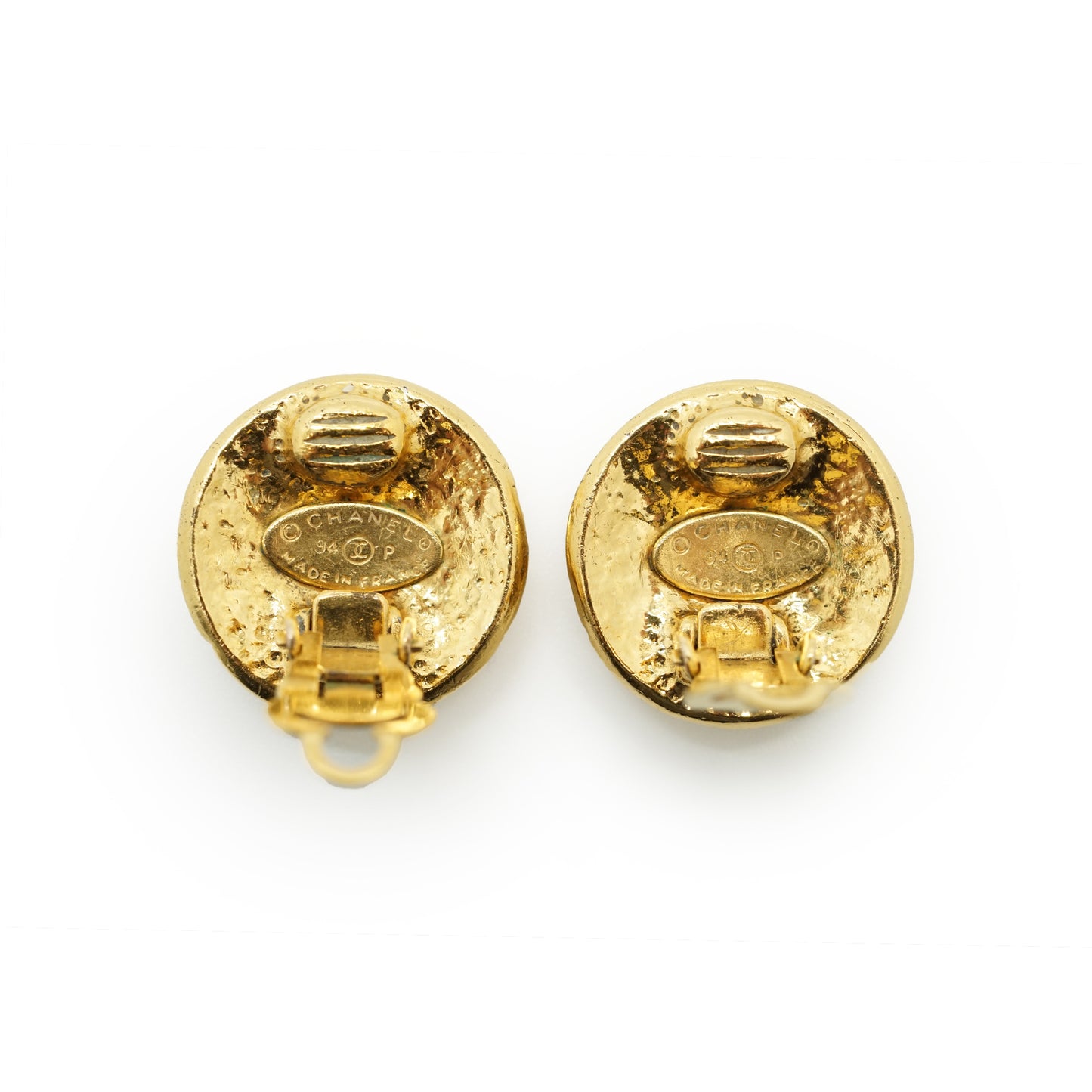 CC Round Clip-on Earrings GP
