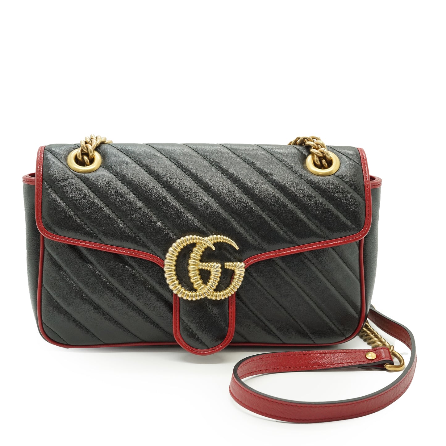 GG Marmont Torchon Bicolor Small Chain Shoulder Bag