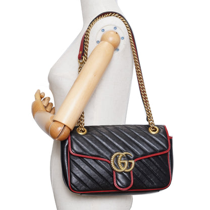 GG Marmont Torchon Bicolor Small Chain Shoulder Bag