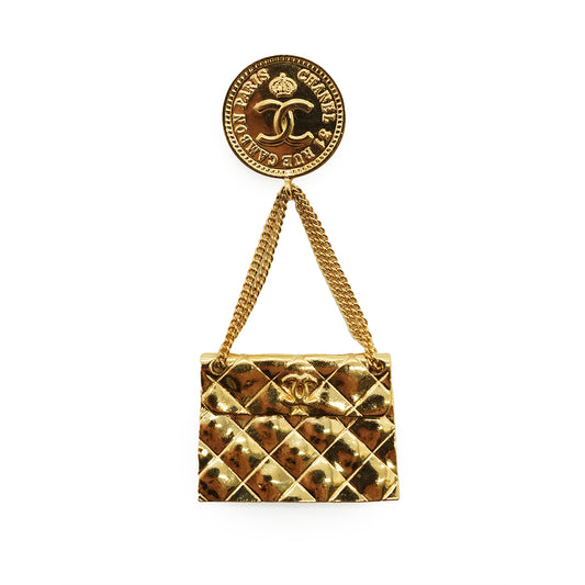 31 Rue Cambon Paris Matelasse Classic Bag Pendant Brooch
