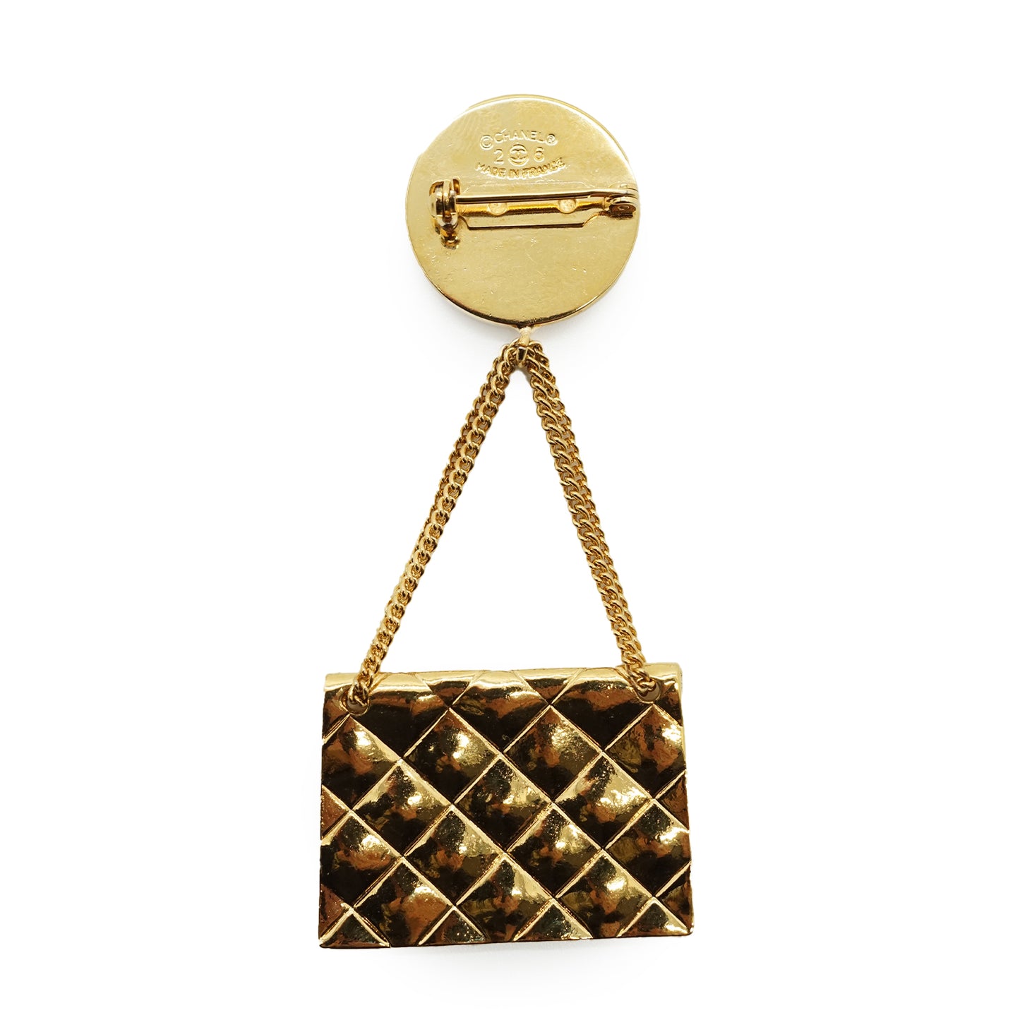 31 Rue Cambon Paris Matelasse Classic Bag Pendant Brooch