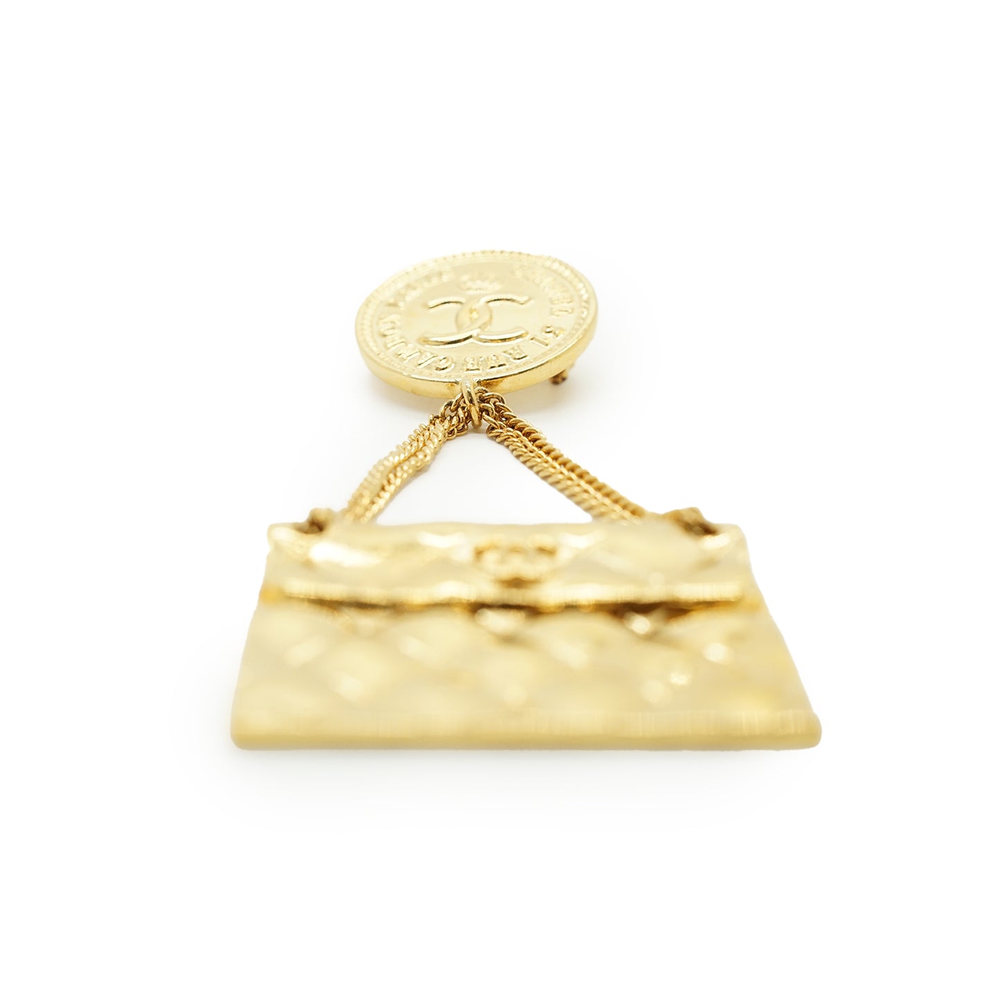 31 Rue Cambon Paris Matelasse Classic Bag Pendant Brooch