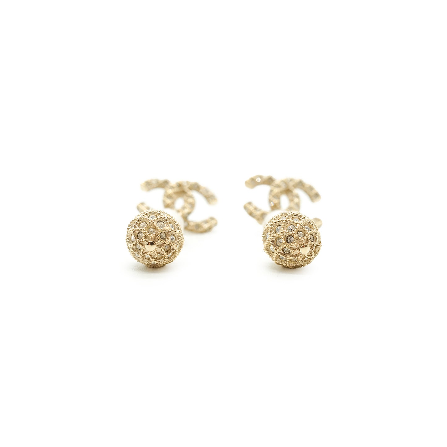 CC Baroque Faux Pearl Rhinestone Drop Earrings GP