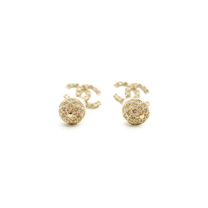 CC Baroque Faux Pearl Rhinestone Drop Earrings GP