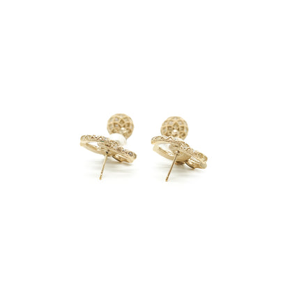 CC Baroque Faux Pearl Rhinestone Drop Earrings GP