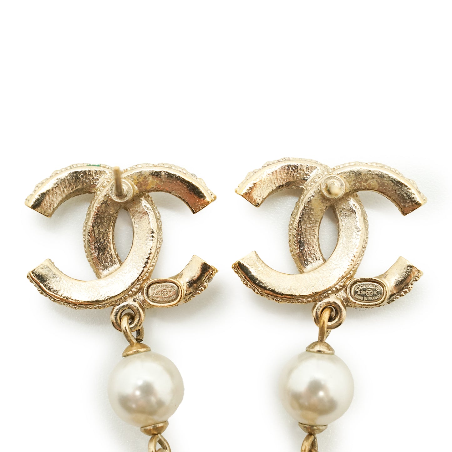 CC Baroque Faux Pearl Rhinestone Drop Earrings GP