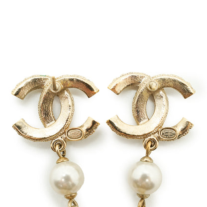CC Baroque Faux Pearl Rhinestone Drop Earrings GP