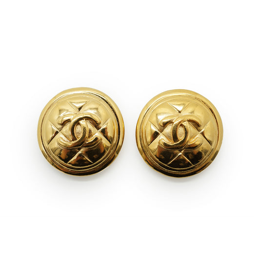 CC Matelasse Button Clip-on Earrings GP
