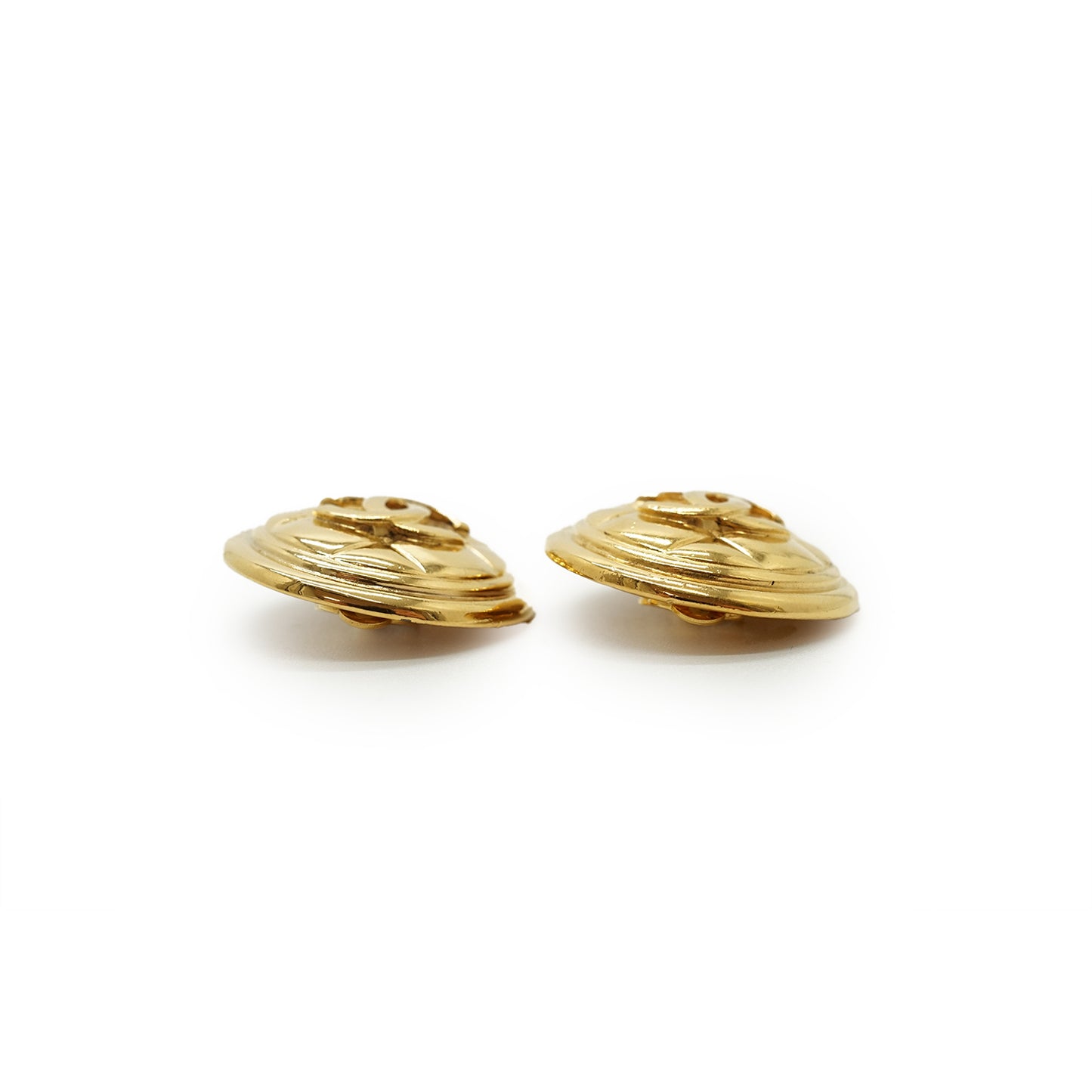CC Matelasse Button Clip-on Earrings GP
