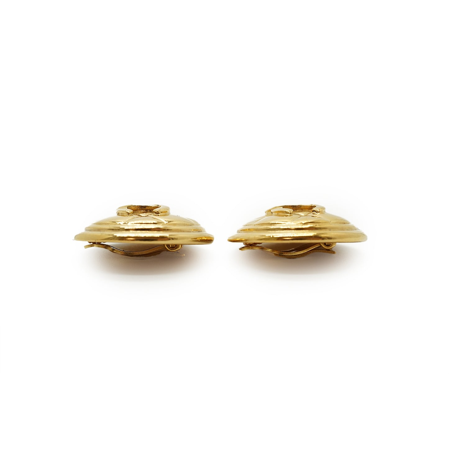 CC Matelasse Button Clip-on Earrings GP