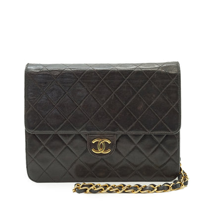 Vintage Lambskin Matelasse Single Flap Chain Shoulder Bag