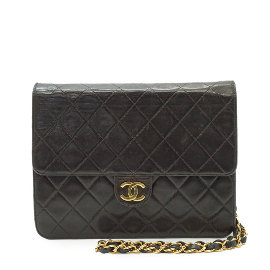 Vintage Lambskin Matelasse Single Flap Chain Shoulder Bag