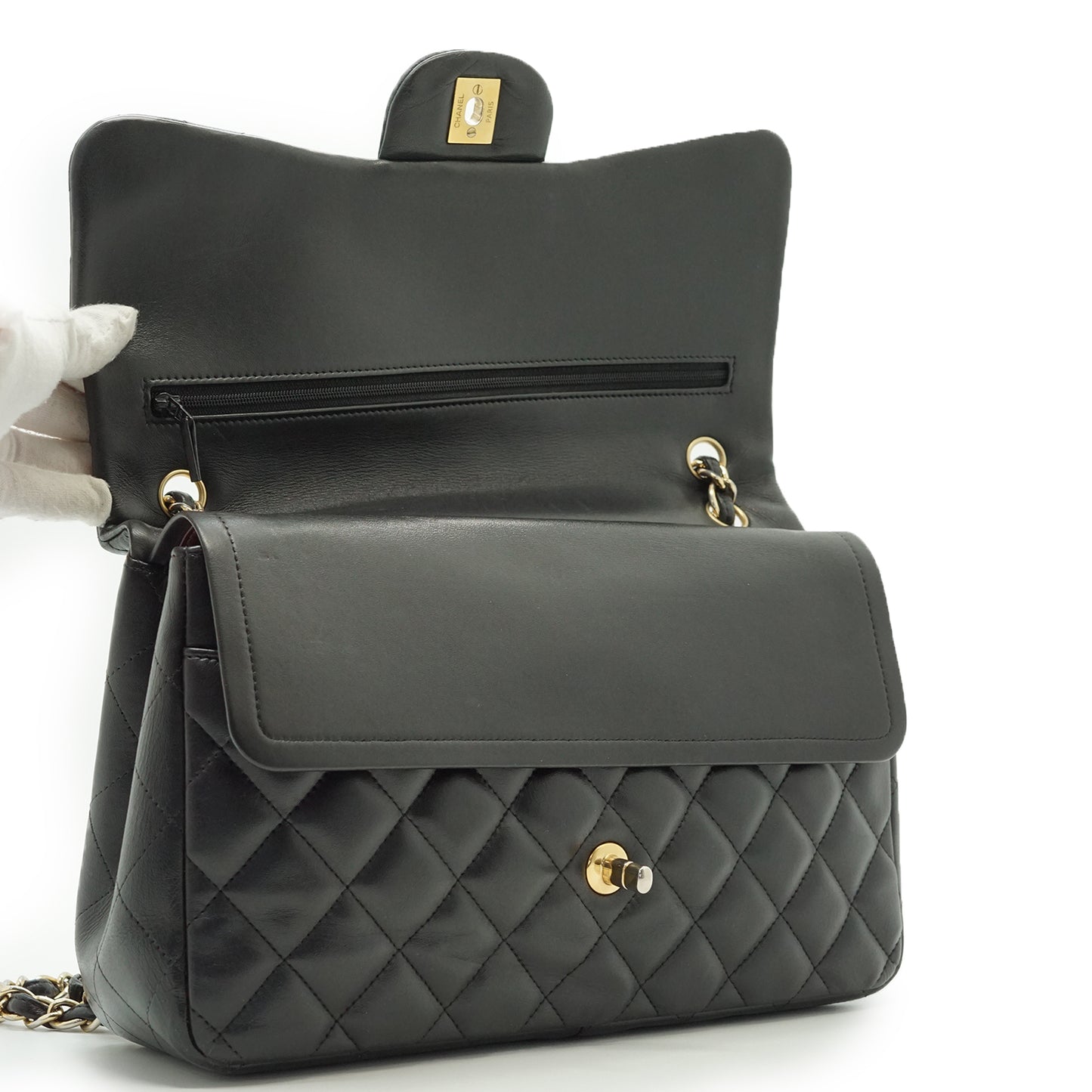 Lambskin Matelasse Classic Jumbo 30 Double Flap Chain Shoulder Bag