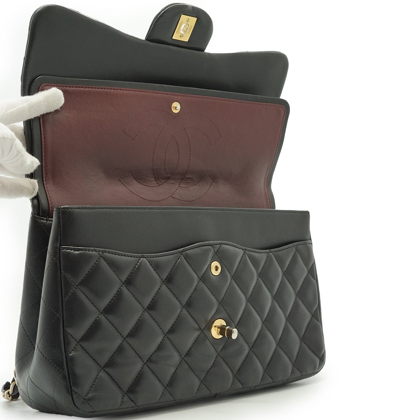 Lambskin Matelasse Classic Jumbo 30 Double Flap Chain Shoulder Bag